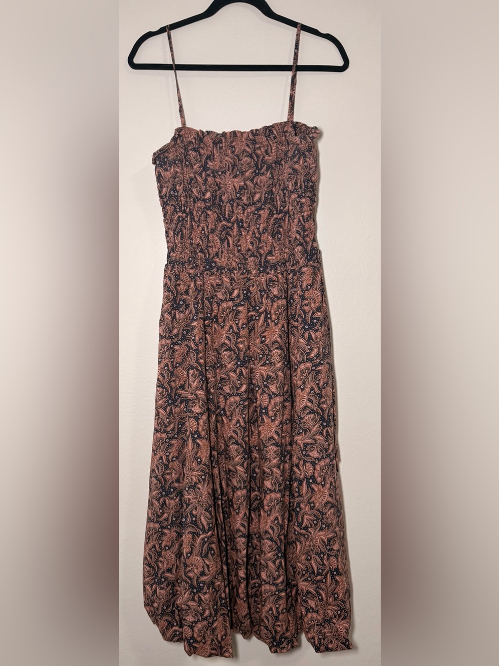 Madewell Paisley Smocked Midi Dress Summer size 4